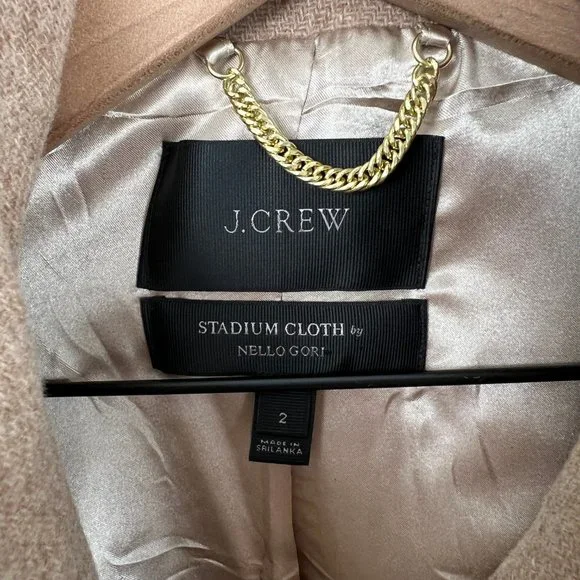 J.Crew Stadium Cloth Wool Cocoon Overcoat Peacoat Trench Jacket Coat Camel Tan - Picture 5 of 10